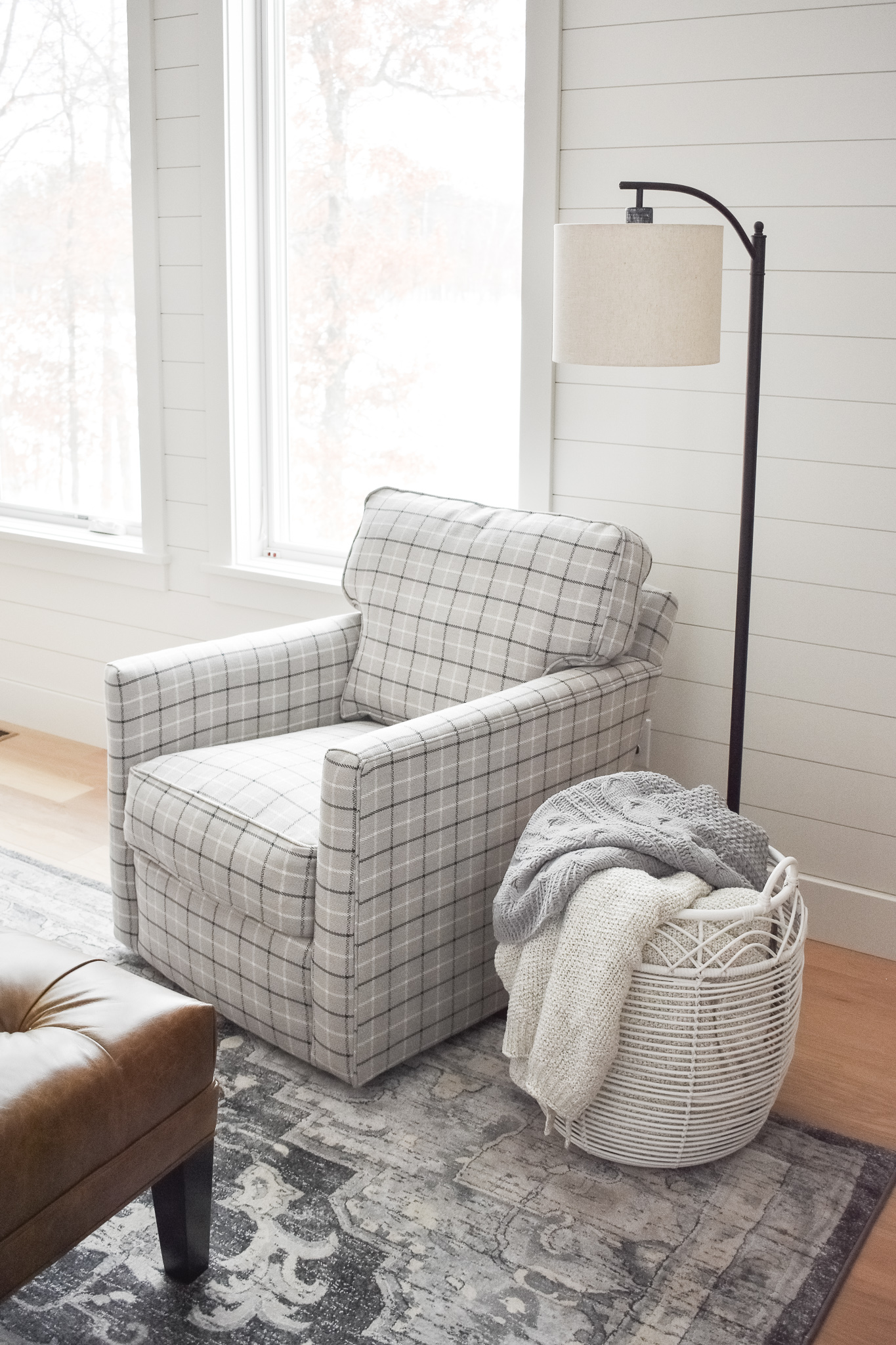 Swivel Chair by Rowe in grid pattern