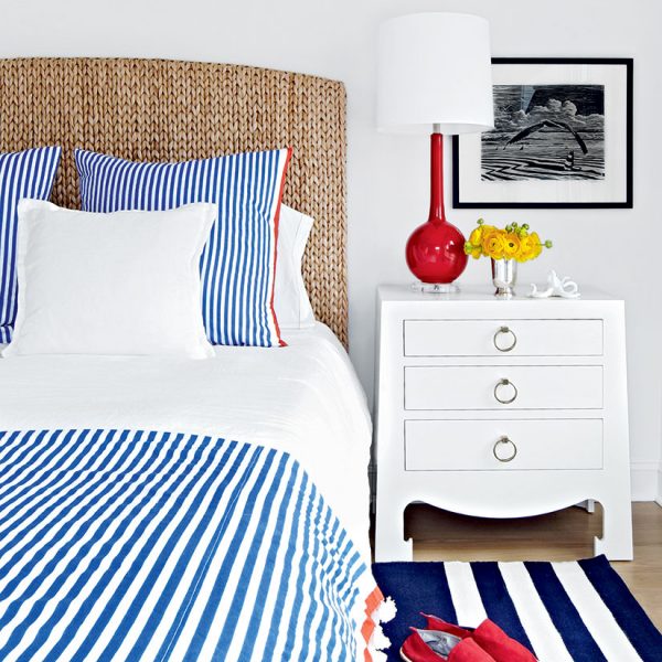 Red white blue bedroom