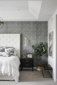 Moody Monochromatic Modern Bedroom