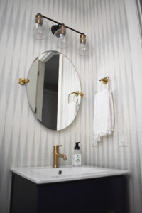 Moody Monochromatic Modern Powder Bathroom